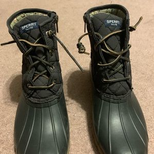 Black Sperry duck boots